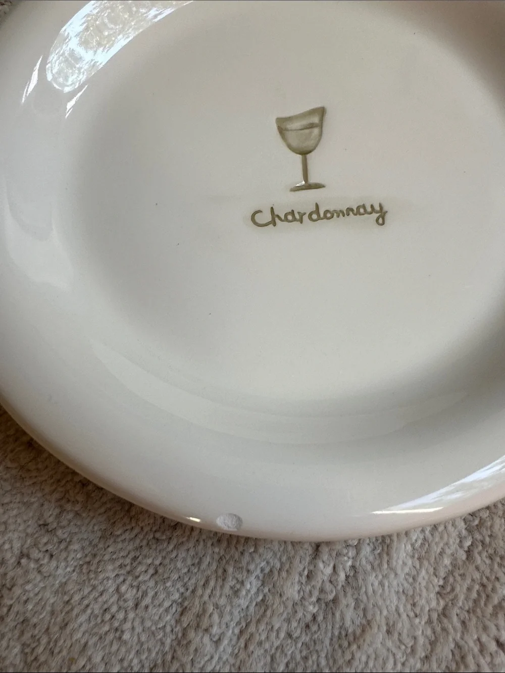 Set of 4 Williams-Sonoma Wine Series Cheese Dish Appetizer Plates Embossed
